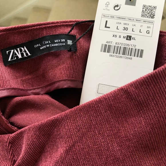 Zara Red Corduroy Skirt - Picture 5 of 5